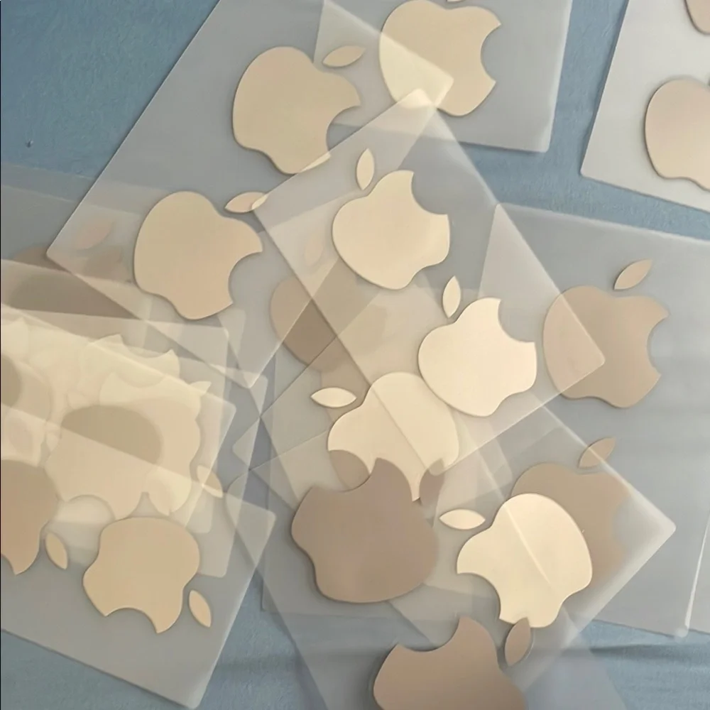 Apple Logo Stickers in Silver